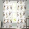 Cartoon Bulldog Love Window Treatment Tulle Modern Sheer Curtains for Kitchen Living Room the Bedroom Curtains Decoration