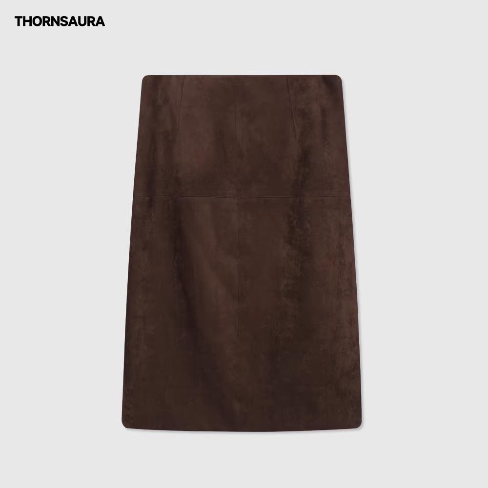 

In-Stock Thornaura Faux Suede Split Skirt - Autumn/Winter Small