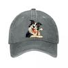 Cartoon Dog Printed Casual Cap  New Vintage Washed Cotton Baseball Cap Parent Kids Sun Hats