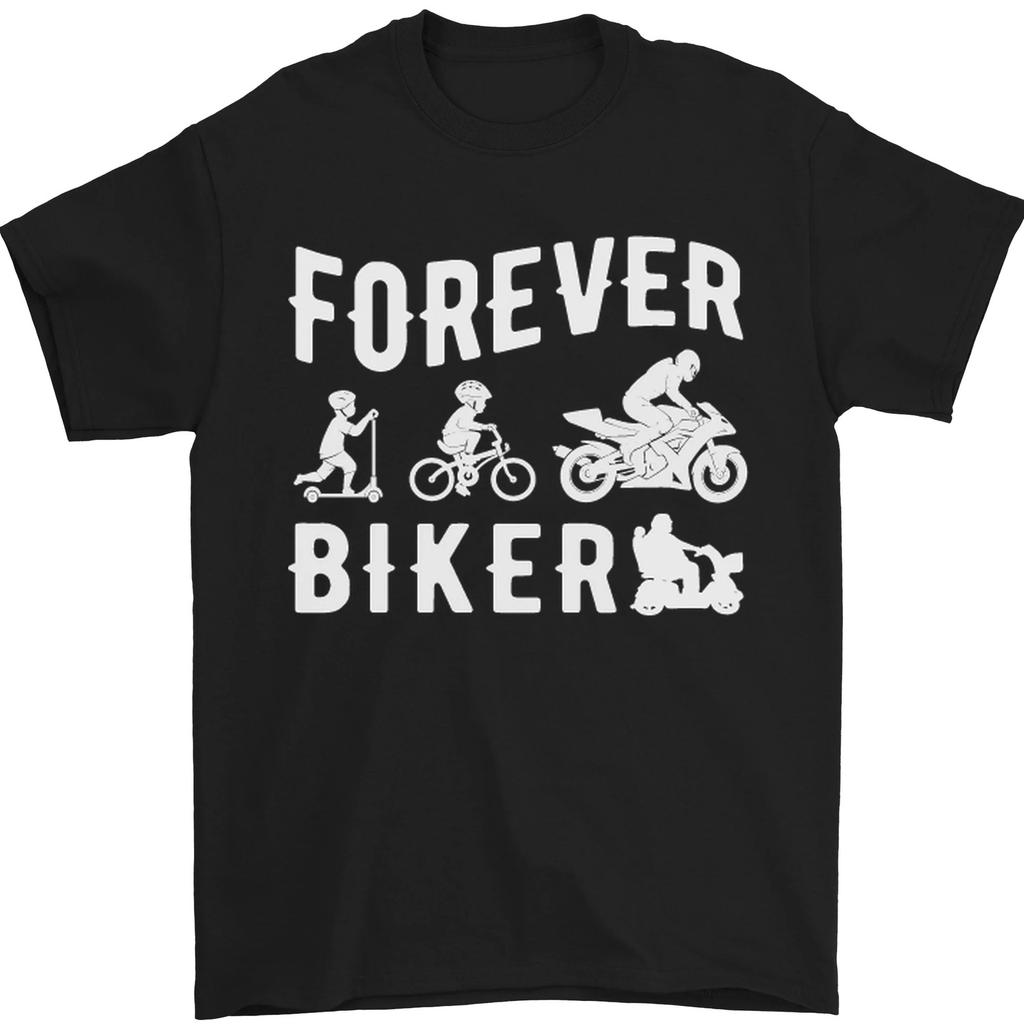 Motorbike Motorcycle Forever Biker Mens T-Shirt 100% Cotton