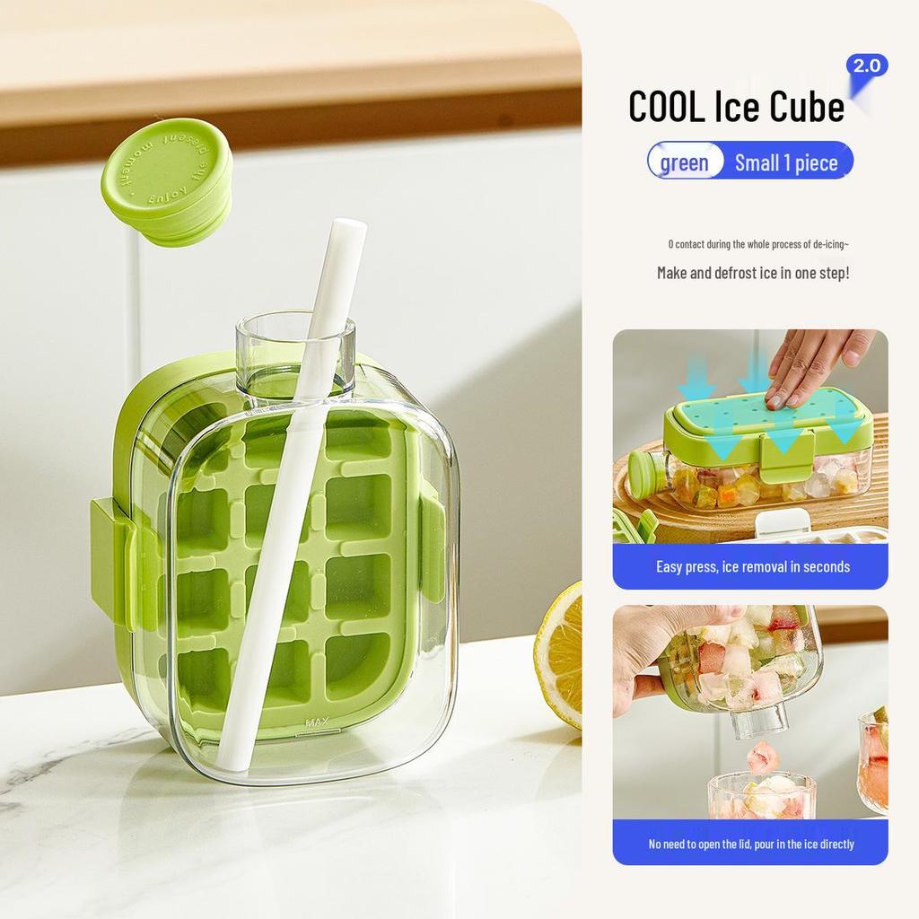 Trendy Ice Cube Tray: Zero-Contact Removal, Outdoor Straw Cup & Fitness Curling Pot