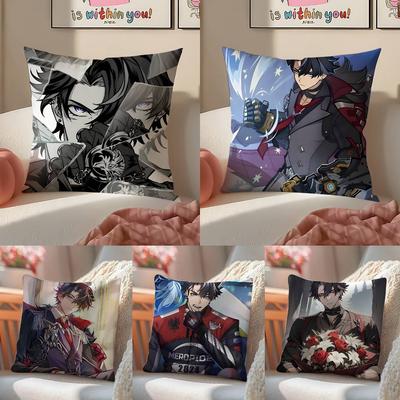 Wriothesley G-Genshin Impact-MT Cool Man Kissenbezug Komfort Sofa Bett Seidig elegant Verdeckter Reißverschluss Dekorative Kissenhülle
