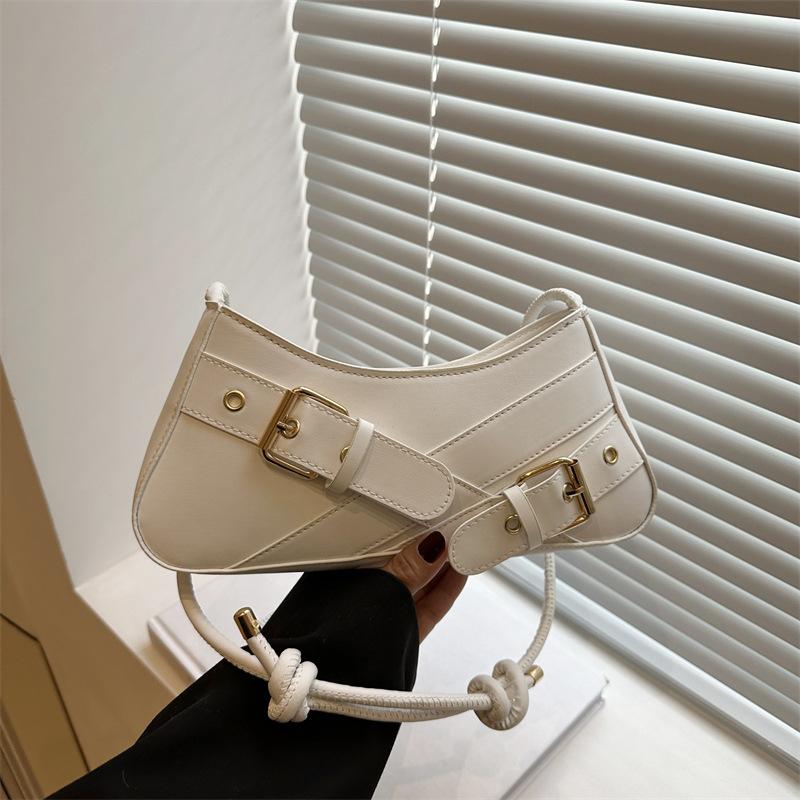 

Новый модный нишевый дизайн ремня, ретро-тренд, однотонный, сумка под мышку Spice girl, сумка-локомотив, сумка на плечо, женская белый