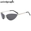 Polarized Cat Eye Y2K Sunglasses Men Women  Luxury Brand Designer Fashion Small Oval Metal Frame Sun Glasses Vintage Eyewear