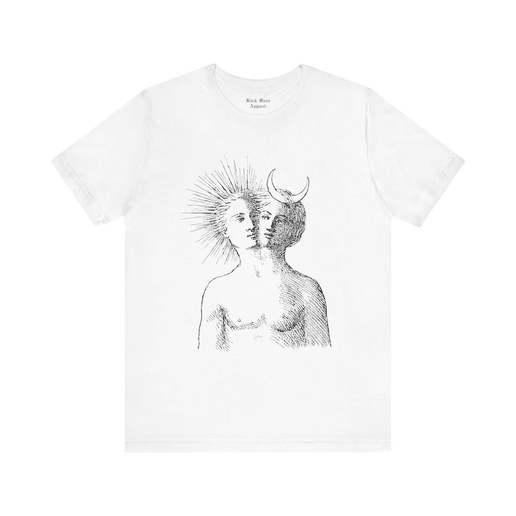 Unity of Opposites Vintage Art Tshirt Alchemical Rebis Occult Art Shirt Hermetic Magic Tee Alchemy Jersey Short Sleeve Tee