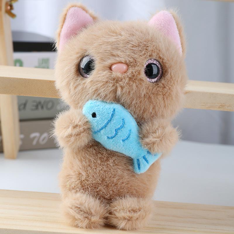 

Рыба Кот Обнимашки Плюшевый Шарм Подвеска Брелок Для Украшения Сумки И Игр Девочек коричневый