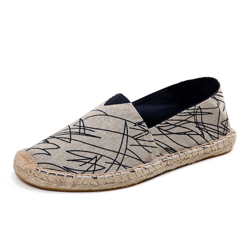 Scarpe da Uomo e da Donna in Tela e Lino Resistenti all'Usura: Scarpe da passeggio slip-on traspiranti, fatte a mano, casual
