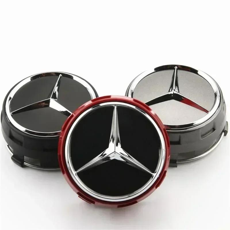 C200 E200 For Mercedes Benz 4PCS 75mm Car Wheel Center Hub Caps Cover For Mercedes Benz B/C/E/S Class A Class C200L GLC GLK CLA