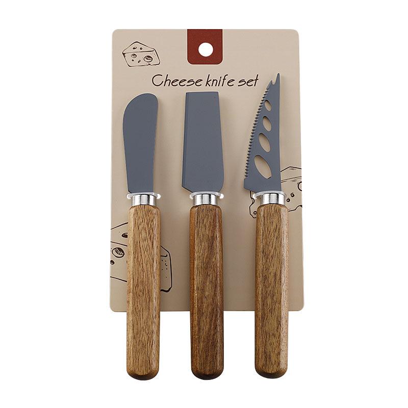 Stainless Steel Cheese Knife & Acacia Wood Handle Cutlery Set