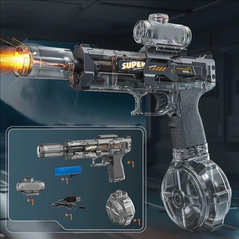 Firelight Electric Auto Water Gun - Integrated Linked Recoil & Pulse Flame Light Effects, Water Fight Toy