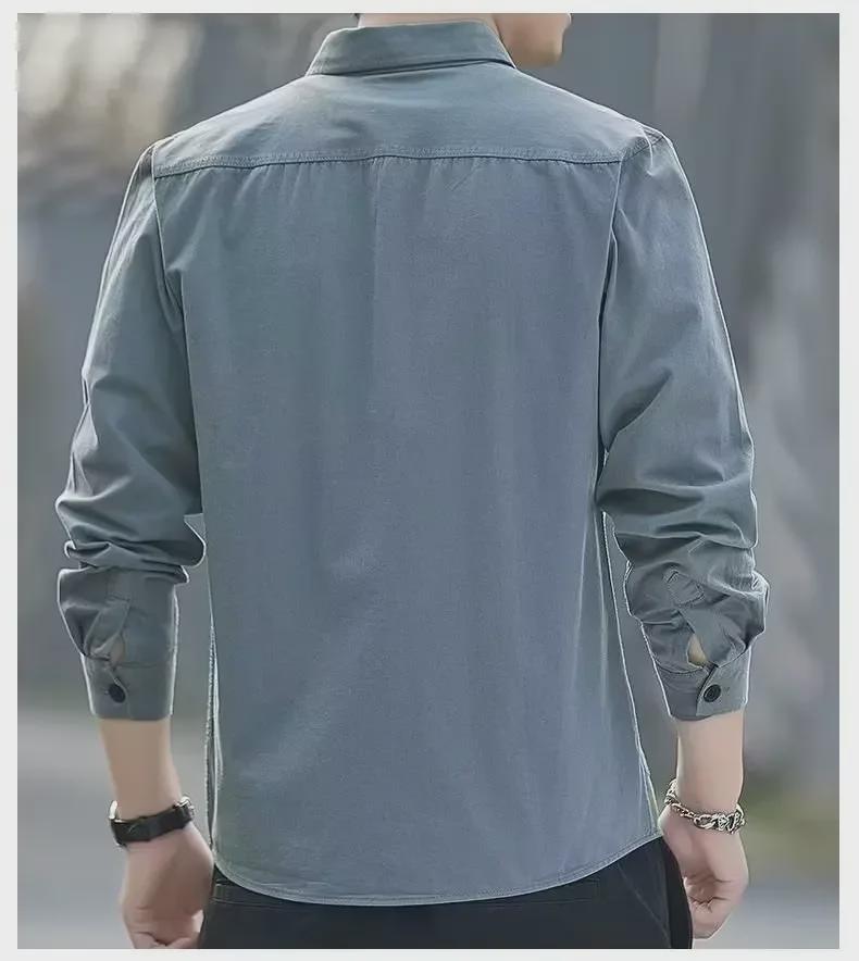 Men's Stylish Korean Loose-Fit Long-Sleeve Casual Shirt Jacket – 2023 Spring & Autumn Trend