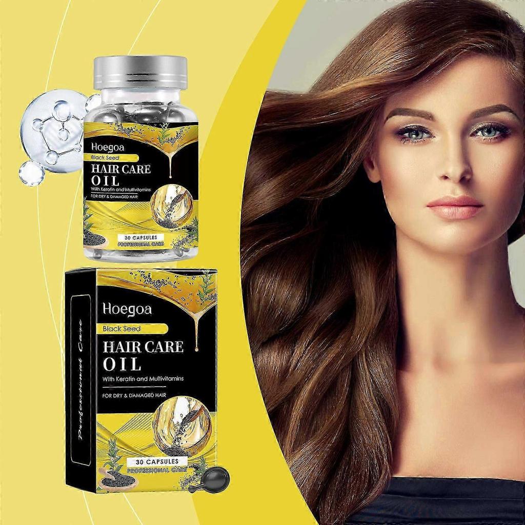 Hoegoa Black Sesame Oil Hair Care Capsules Nourish And Repair Dry Hair And Smooth Hair Care Essential Oil