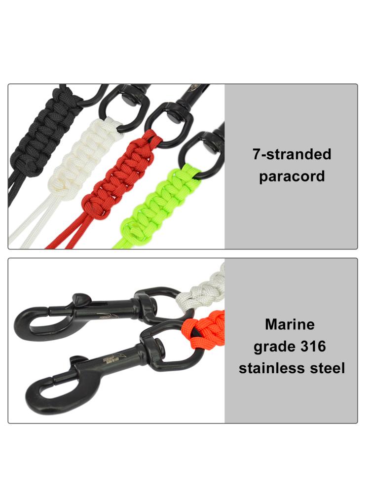 Scuba Diving Swival Bolt Snap Hook Marine Grade 316 Stainless Steel Snap Hook Clip Anti-lost Safe Rope for Diving BCD Equipment