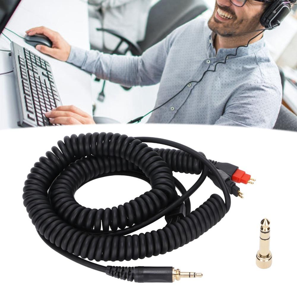 Plug and Play Spring Wire 3.5mm+6.35mm Plug Stereo Jack Cable for HD660s HD650 HD600 HD580 Home