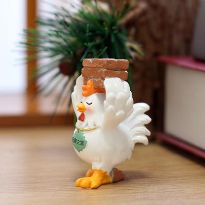 Chicken Ornament Compact Size Decoration Healing Bank Chicken Figurine Emotional Power Resin Desk Home Decoration