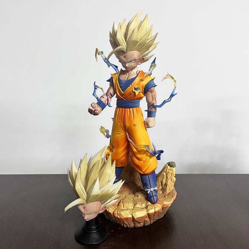 Dragon Ball Z Super Saiyan 2 Gohan Anime Figure Battle Damaged Model Statue With Head Desktop Ornament Collectible Toy Gift