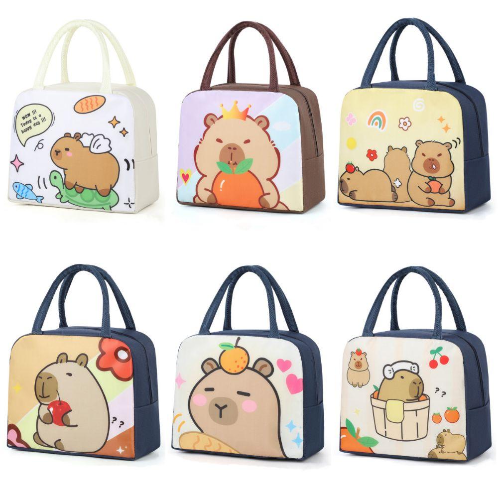 Large Capacity Insulated Lunch Bag Multicolor Cartoon Pattern Aluminum Foil Handbag Waterproof Insulated Lunch Box Bag Outdoor