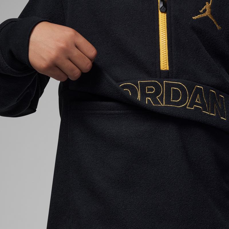 Jordan Kids Letter Pattern Half-Zip Collar Sweatshirt Kids Sweatshirt Black FD9360-010