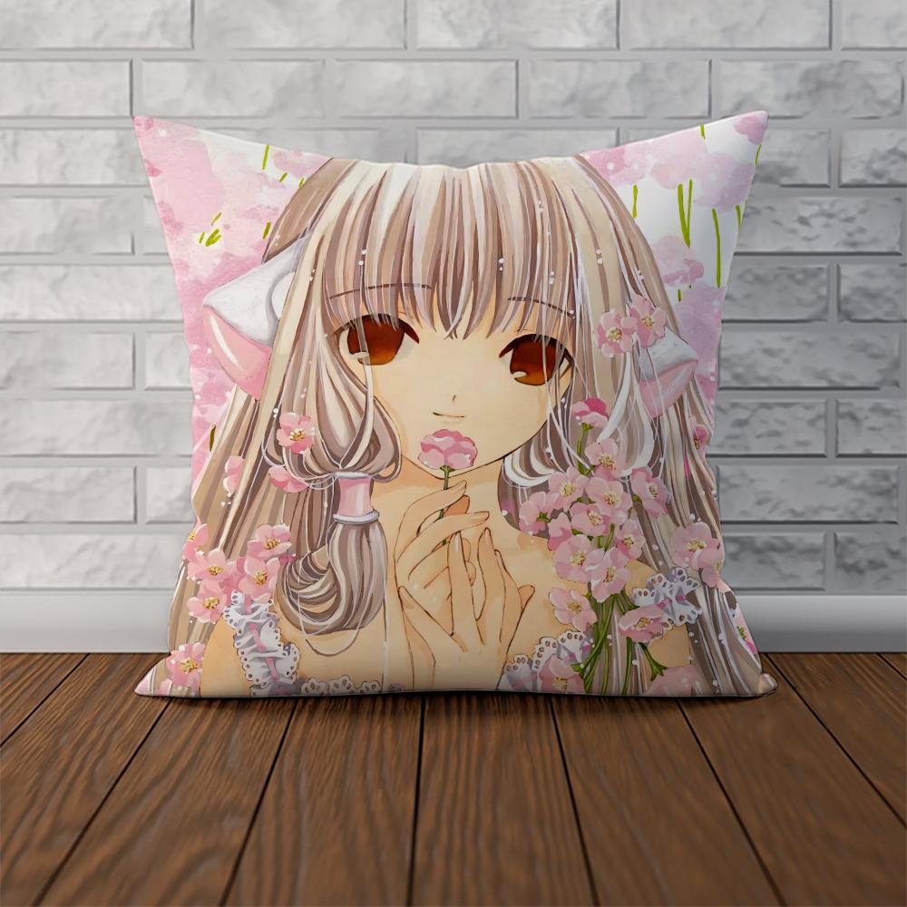 ANIME CChobits Pillow Case For Car Sofa Decorative Home Doublesided Print Plush Square Throw Pillow Cushion Cover