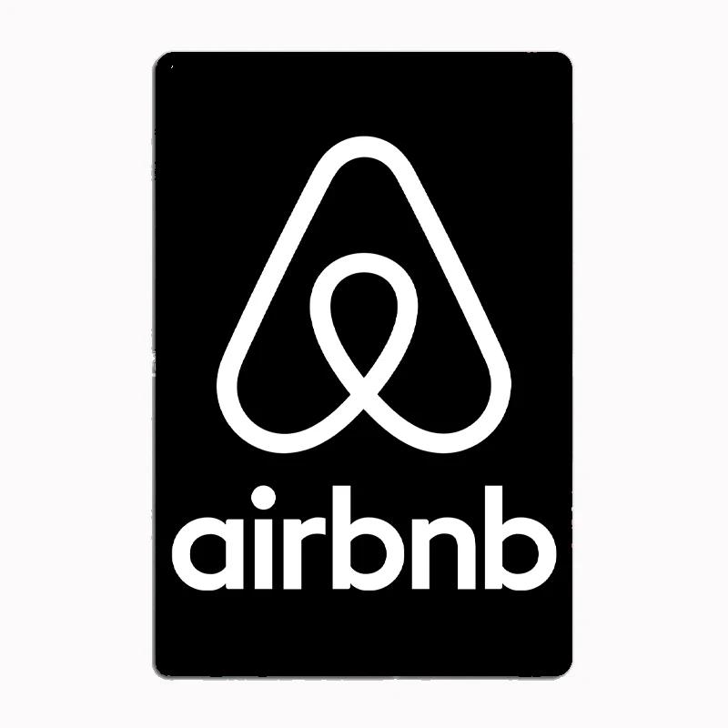 Vintage Airbnb Logo 1 Metallskilt Plakat Veggdekor Kino Stue Veggmaleri Morsomt Blikkskilt Kjøkken Soverom Kafé Bar Pub Stue