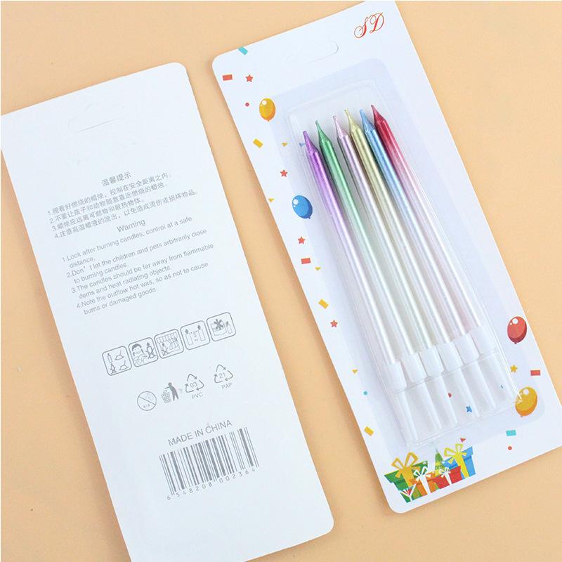 

Новый набор из 6 градиентных сине-розовых свечей, креативное романтическое украшение для вечеринки, красочное украшение для торта A6 colorful gradual change candle