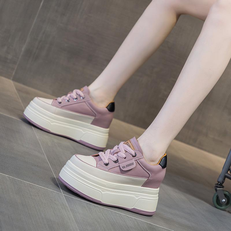 Fashion Women's Off White Shoes New Inner Height Women Shoes Anti Slip Wear-resistant Breathable Platform Sneakers Zapatillas De Mujer