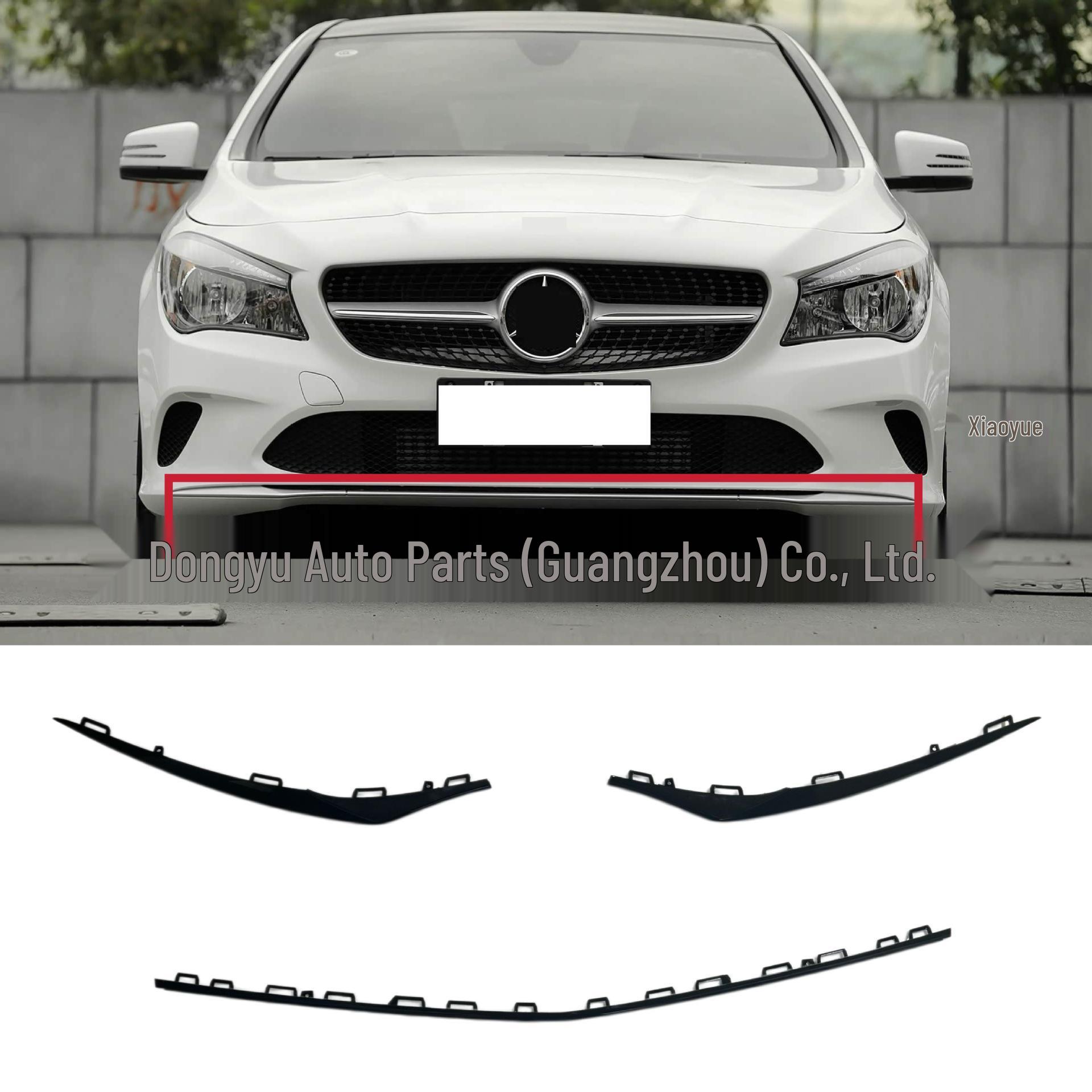 

Mercedes 117 Front Bumper Bright Strip (Part Numbers: 1178854600/4700/4800/5200/5300/5400) Black Left 1178855300