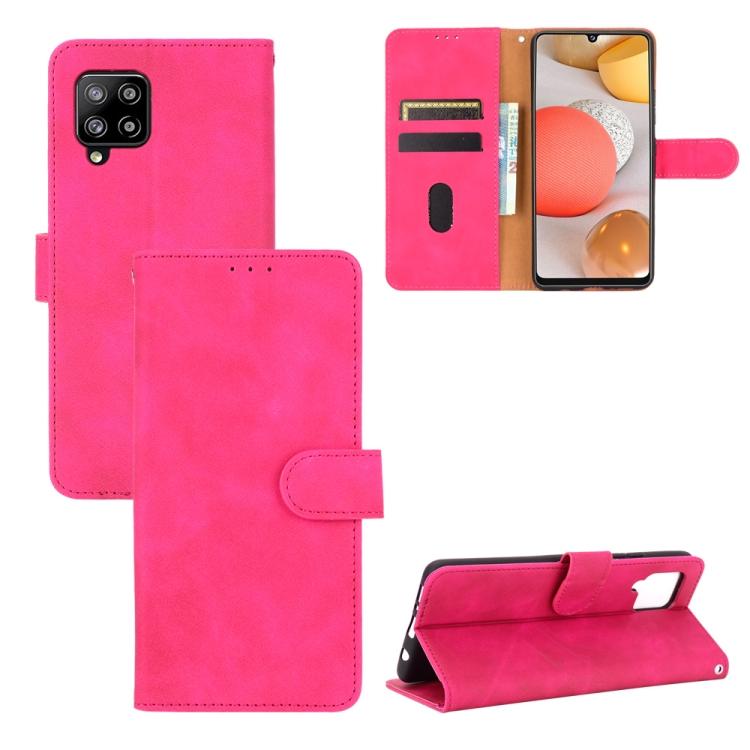 For Samsung Galaxy A42 5G Solid Color Skin Feel Magnetic Buckle Horizontal Flip Calf Texture PU Leather Case with Holder & Card Slots & Wallet(Brown)