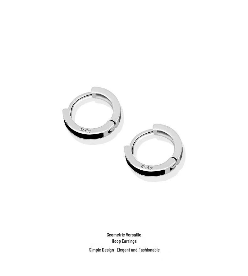 Sterling Silver Men s Earrings | Cool Hoop Ear Clips | Trendy Ear Jewelry S999 Sterling Silver