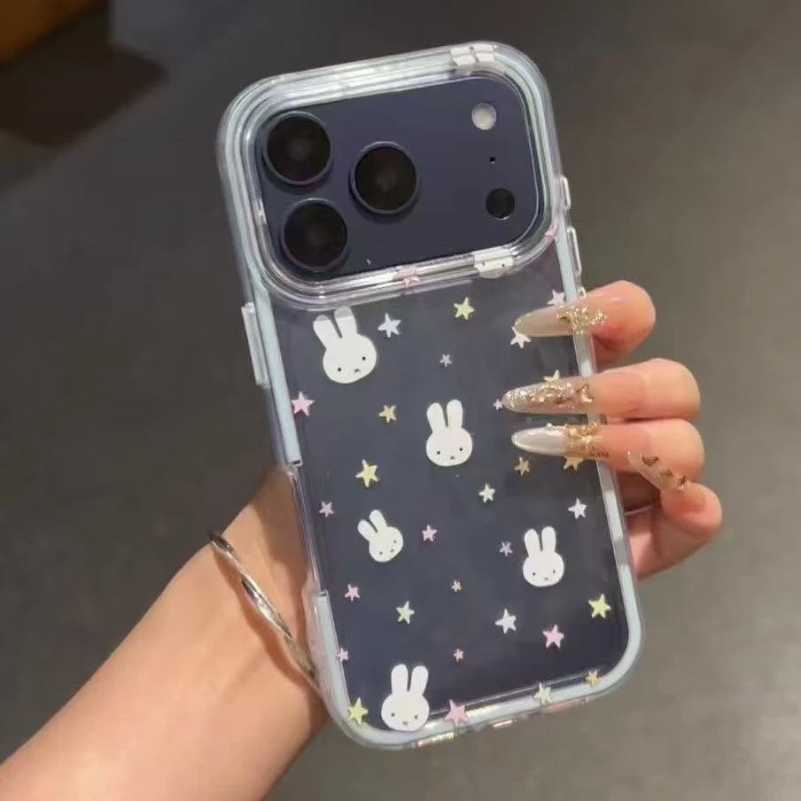 Color Star Miffy Rabbit Suitable for Apple IP16/17Promax Mobile Phone Case 15 2-in-1 Colorful 14Pro Set