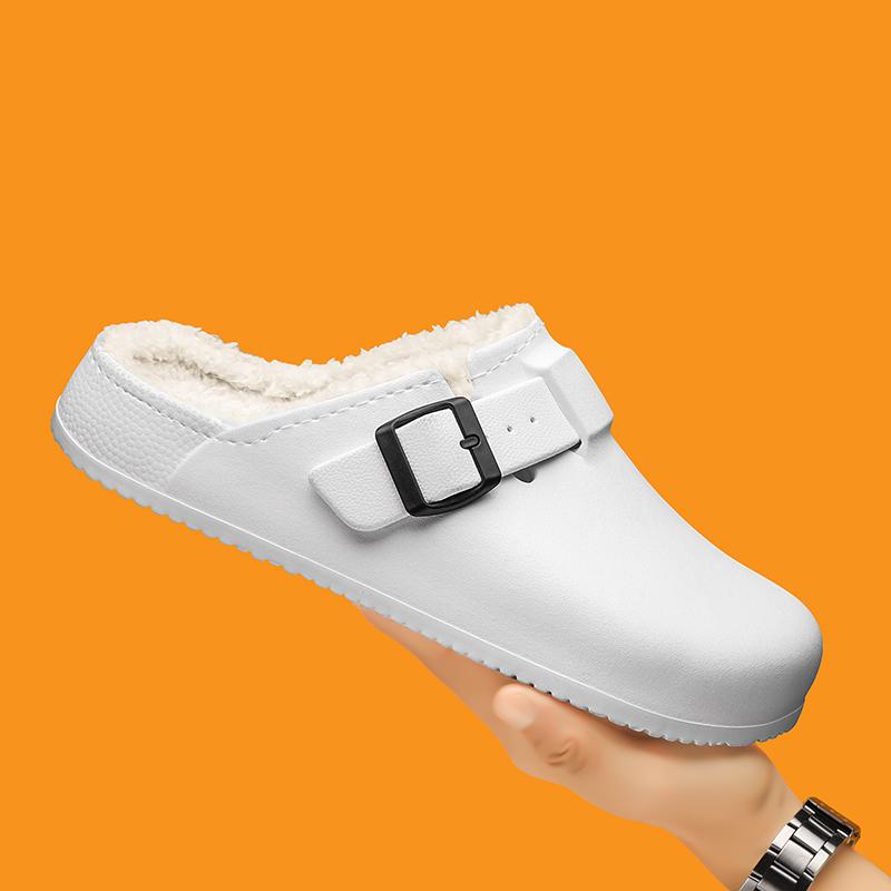 

Мода Новая Мода Зима Мягкая Подошва Мужские Домашние Тапочки Нескользящие Платформенные Шлепанцы Теплые Плюшевые Тапочки Мужские Домашние Повседневные Хлопковые Туфли 44-45 белый