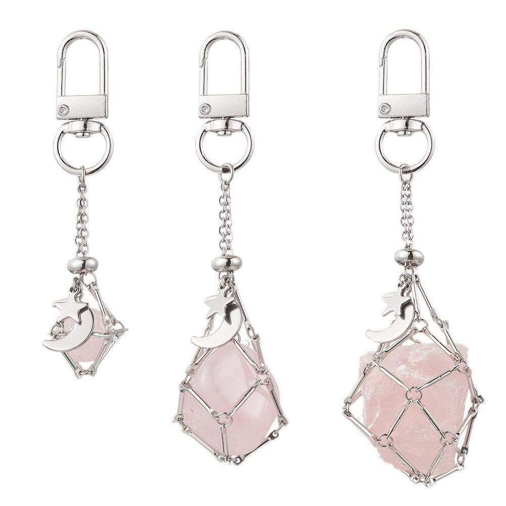 Stone Lover Gift Stainless Steel Keychain Silver Color Handbag Keyring New Design Car Keyring