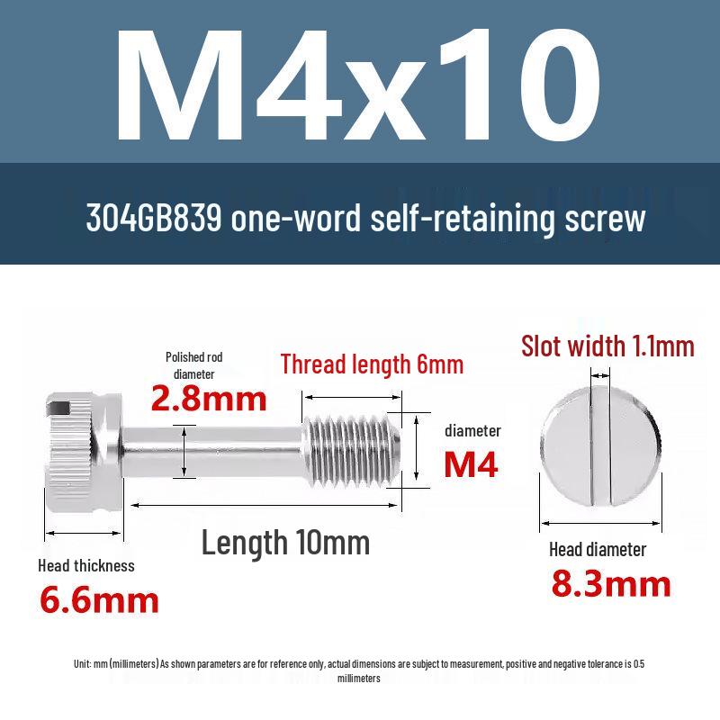 Yigu 304 Anti-Loosening Knurled Head Captive Screw with Anti-Slip Design