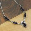 Siyah Oniks Değerli Taş Kolye, El Yapımı Kolye, Boho kolye, Kadına Hediye, Yıldönümü Hediyesi, 925 Gümüş Charm takı