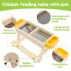 Chicken Picnic Table Feeder Wooden Poultry Feeder Table Decoration Coops Feeder Accessories for Chicken Wildbird Duck Squirrel