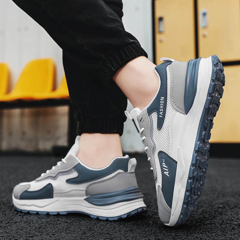 Fashion Men's Lightweight Mesh Sports Shoes Summer Breathable Cool Running Shoes Soft Soles Comfortable Non-slip Outdoor Casual Shoes