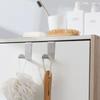 2/6/10/20Pcs Stainless Steel Z-shaped Door Rear Hook Coat Rack Refrigerator Towel Hanging Shelf Organizer Non-marking Hook Hanger Door-back Hook