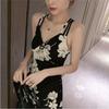 2020 Summer Korean Midi Backless Spaghetti Strap Beach Dress