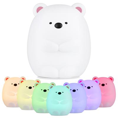 2019 Original Touch Sensor Silicone LED Colorful Bear Night Light Rechargeable Tap Control For Bedroom Living Room