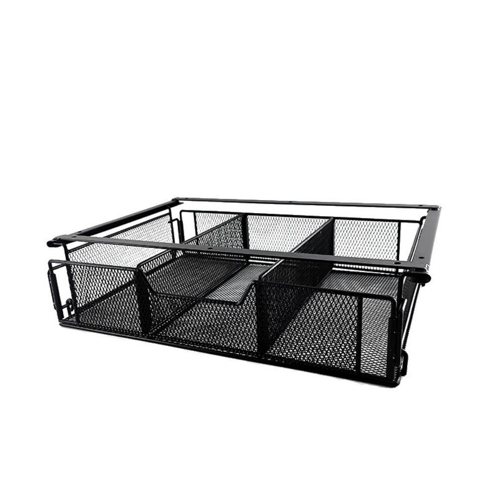 Slide-Out Desktop Organizer Large Capacity Metal Storage Basket Under Desk Drawer  Classroom