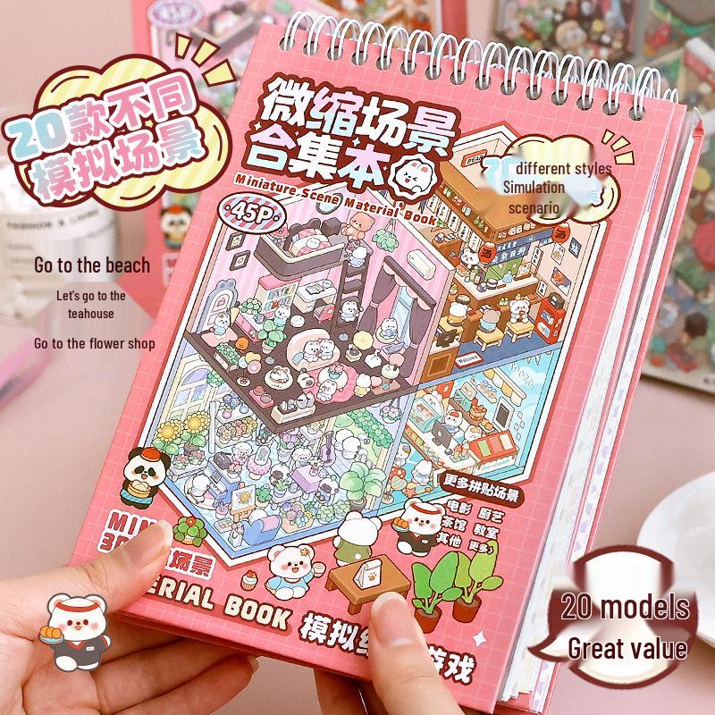 Creative 3D Miniature Scenes: Tirado House Sticker Collection Book