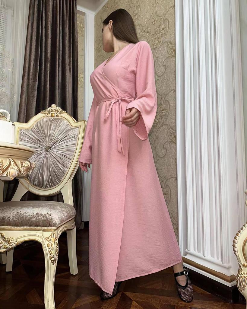 2024 Elegant Women's Solid Color Slim Fit Lace-Up Long Dress