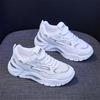 2025 Shoes Female  Spring New Net Shoes Breathable Stripes Hit Color White Sports Walking Flats Shoes for Women