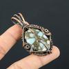 Copper Larimar Pendant Gemstone Handmade Jewelry, 999 Copper Wire Wrapped Pendant, Gift For Wife Jewelry