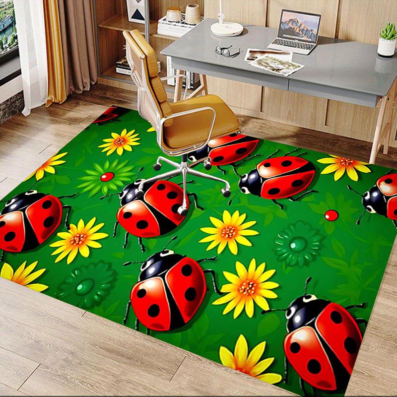 1 Stück Marienkäfer Blumen Extra Groß Rutschfester Teppichboden, Büro, Familie, Schlafzimmer, Studio - Großer TeppichJ0331