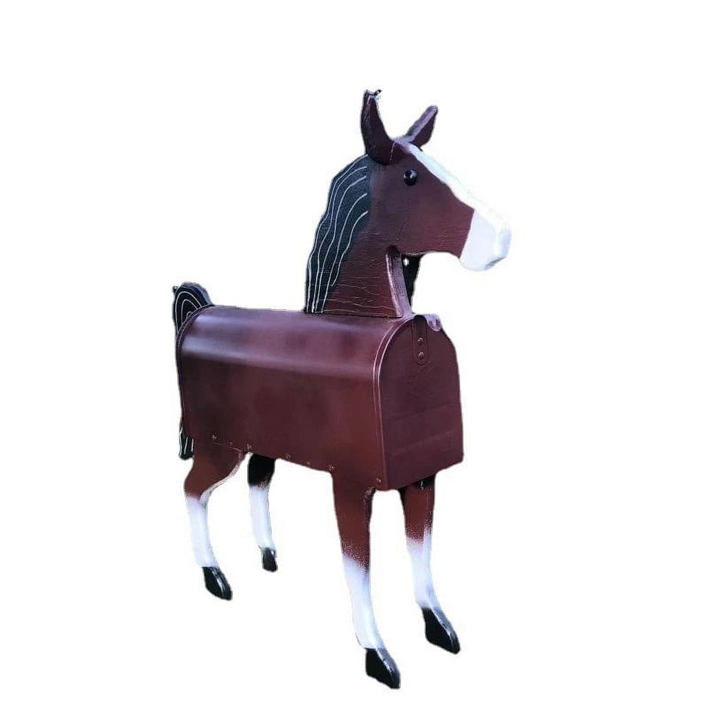 Cutii poștale pentru exterior, Cutie poștală metalică creativă pentru fermă și ranch pentru decorarea grădinii și curții, Animale, Cal