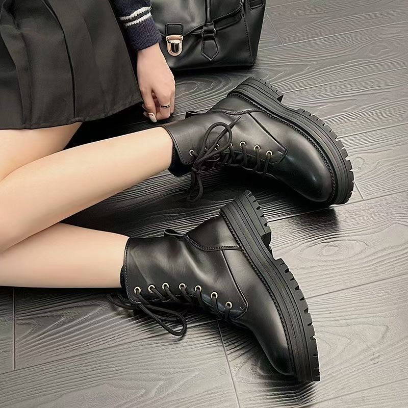 British Style Martin Boots 2025 Autumn New Thin Tube Shoes Trendy Ins Platform Locomotive Short Boots Children