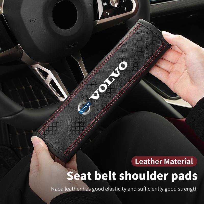 AALF1 2pcs Car Safety Belt Cover Seat Belt Shoulder Strap Sleeves For Volvo C30 C70 S60 S80 S90 T6 V50 V60 V70 V90 XC40 XC60 XC70 XC90