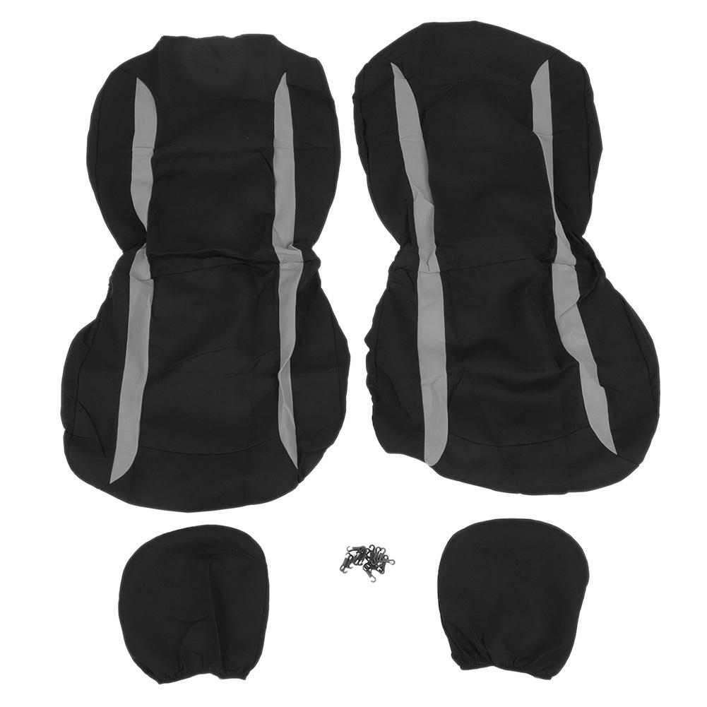 4pcs set Car Auto Seat Head Rest Covers Protectors Universal Accessory Grey Black