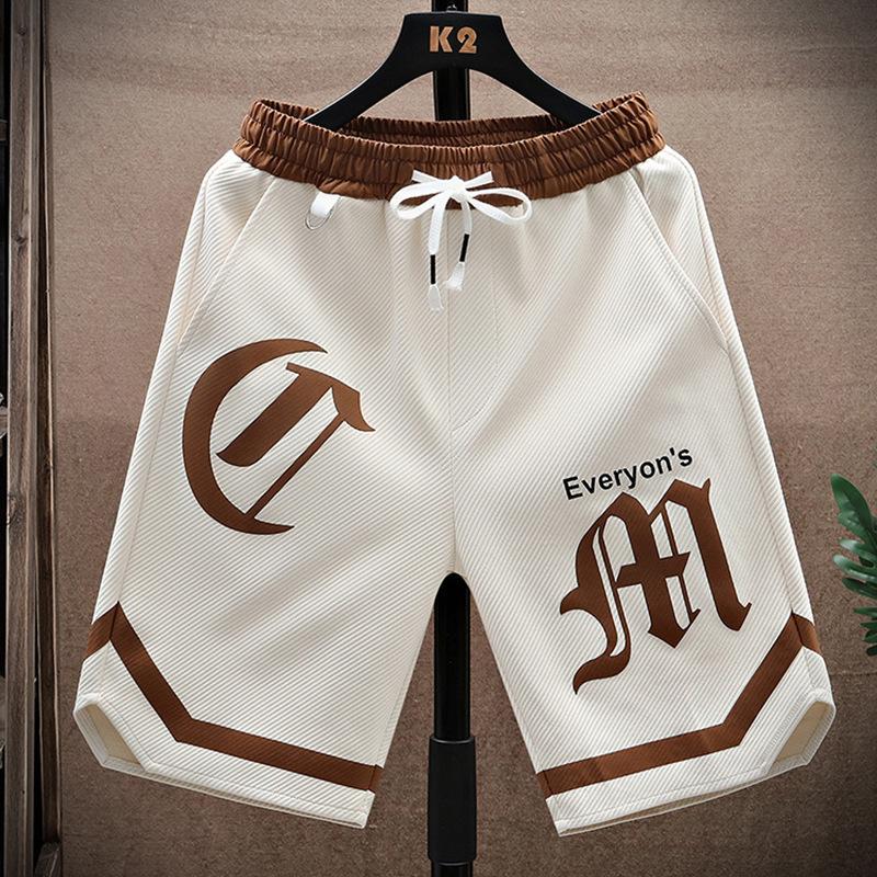 Letní běžecké šortky Muži Běžné Jogging Sport Krátké kalhoty Patchwork Potisk Stahovací šňůrka Volné Dry Gym Sportovní šortky